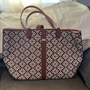 Kate Spade Brown and White Floral Tote